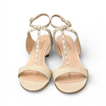Sandalo cintino T borchie pelle latte Isabelle Paris 