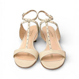 Sandalo cintino T borchie pelle latte Isabelle Paris 