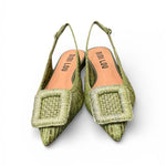 Slingback rafia intrecciata verde Bibi Lou 