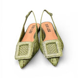 Slingback rafia intrecciata verde Bibi Lou 
