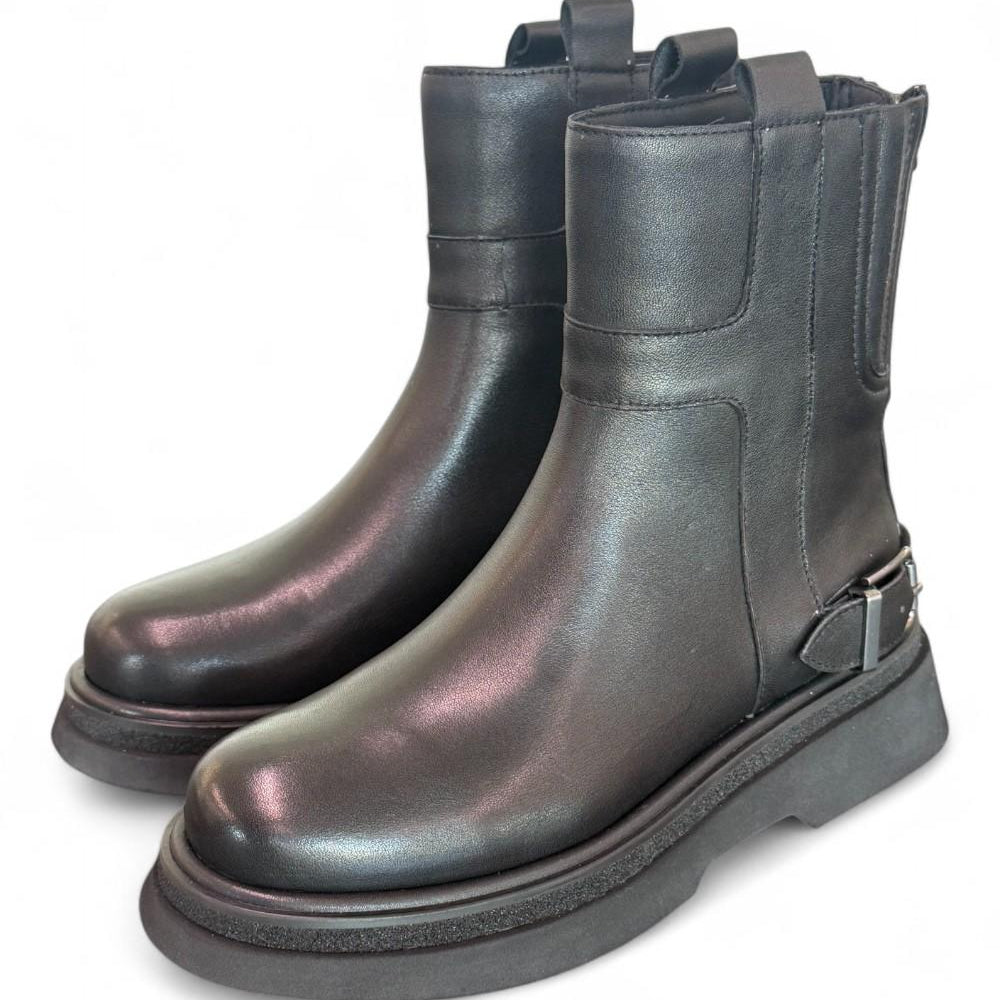 Stivaletto platform fibbia nero Bruno Premi 