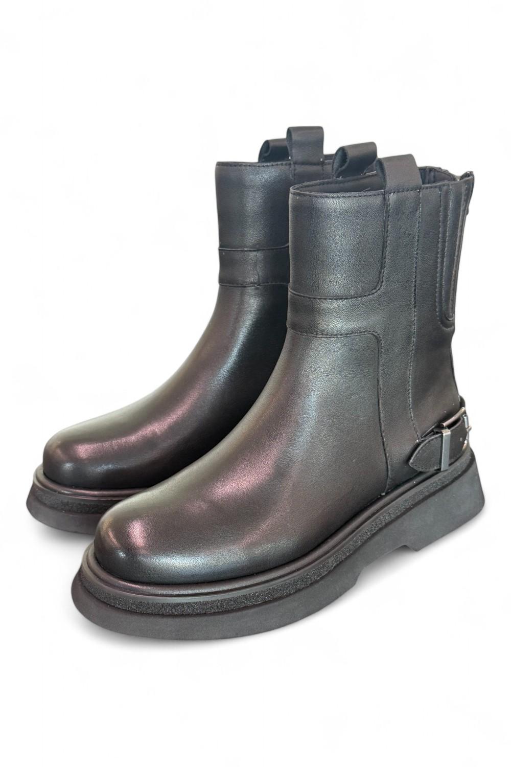 Stivaletto platform fibbia nero Bruno Premi 