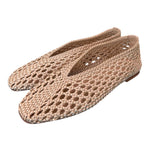 Ballerina intrecciata in tessuto champagne Inuovo<BR/> 