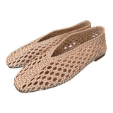 Ballerina intrecciata in tessuto champagne Inuovo<BR/> 