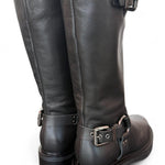 Stivale biker 3/4 pelle nera Angelica 