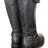 Stivale biker 3/4 pelle nera Angelica 