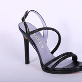 Sandalo plateau strass nero tacco 10 Albano<BR/> 