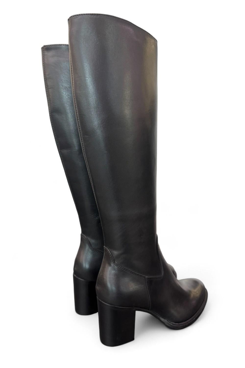 Stivale zip pelle nera tacco 60 Anima <BR/> 