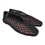 Ballerina intrecciata in tessuto nera Inuovo<BR/> 