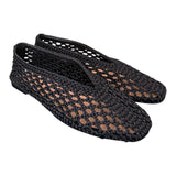 Ballerina intrecciata in tessuto nera Inuovo<BR/> 