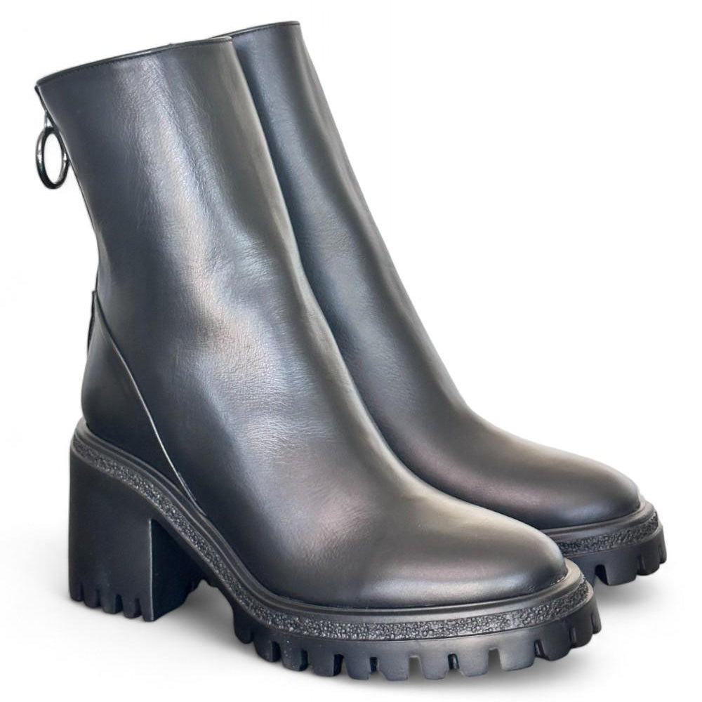 Stivaletto donna nero zip tacco 60 Target<BR/> 