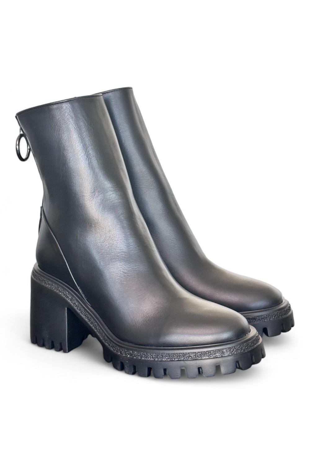 Stivaletto donna nero zip tacco 60 Target<BR/> 