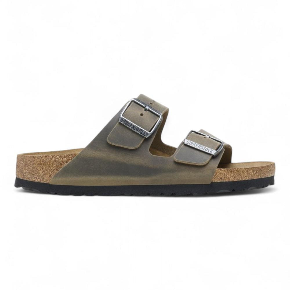 Ciabatta arizona Oil Leatjer Khaki Birkenstock 1027039 uomo 