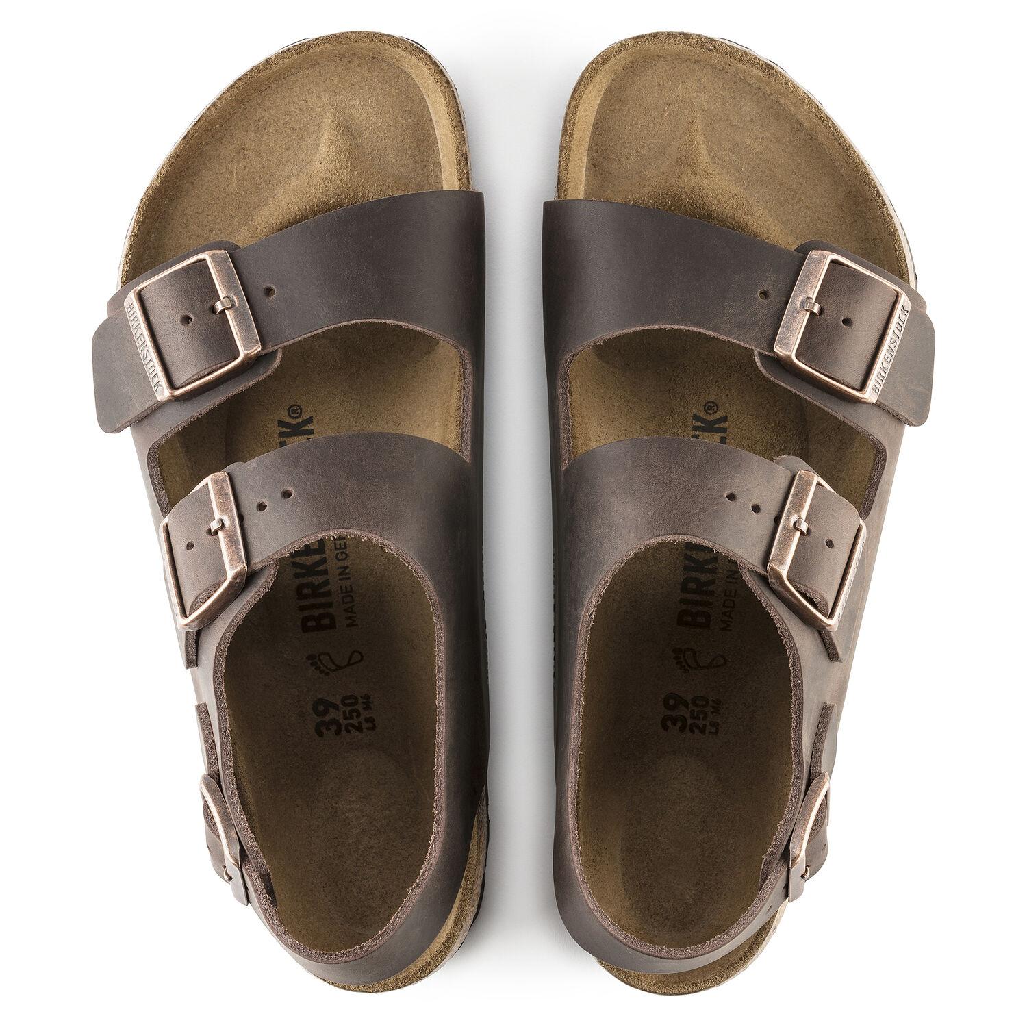Sandalo Milano pelle Habana testa di moro Birkenstock 
