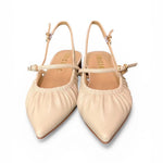 Slingback flat arricciata latte Chiconic 