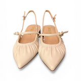 Slingback flat arricciata latte Chiconic 