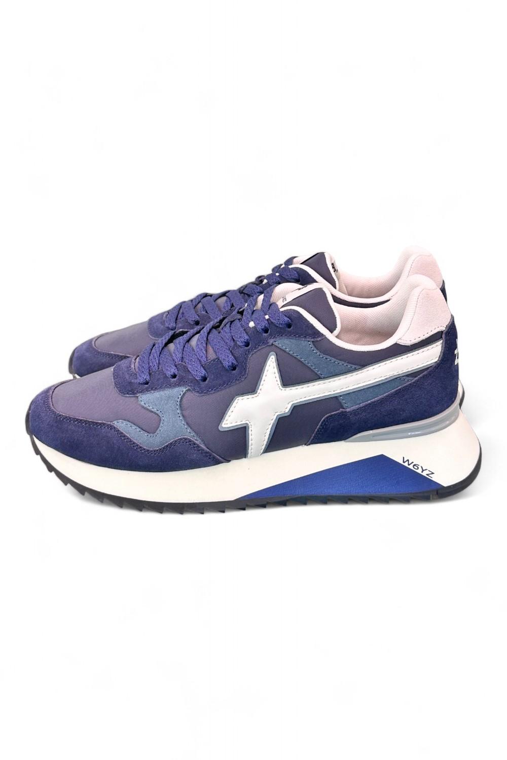 Sneaker uomo tessuto e suede blu bianco YAK W6YZ WIZZ 