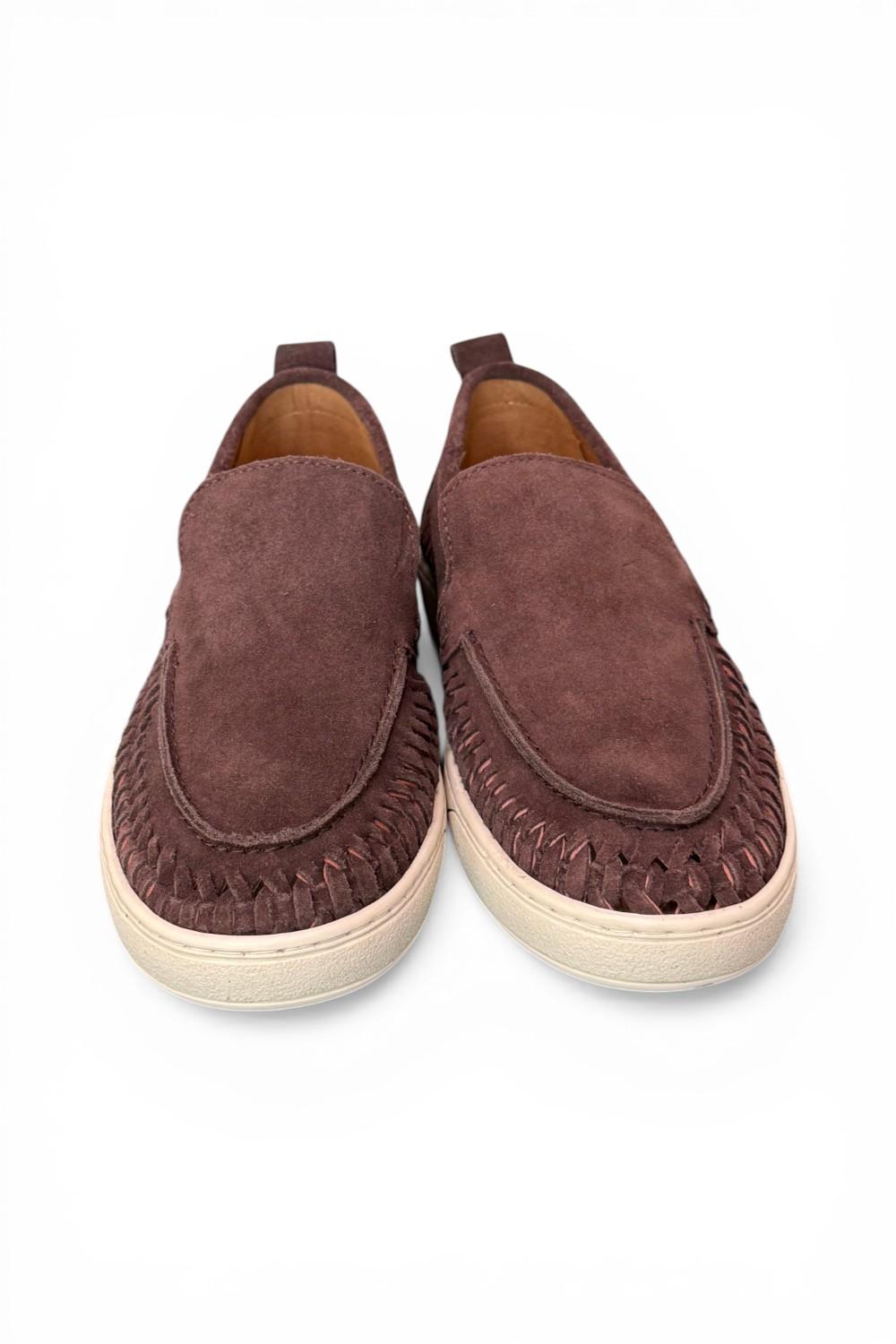 Mocassino cassetta suede intreccio moro Pawelks<BR/> <BR/> 
