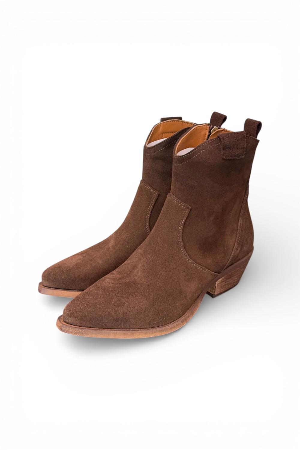 Stivaletto texano corto suede testa di moro Ranye<BR/> 