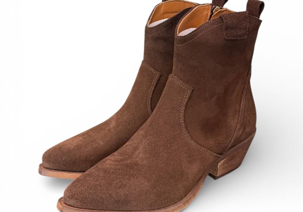 Stivaletto texano corto suede testa di moro Ranye<BR/> 