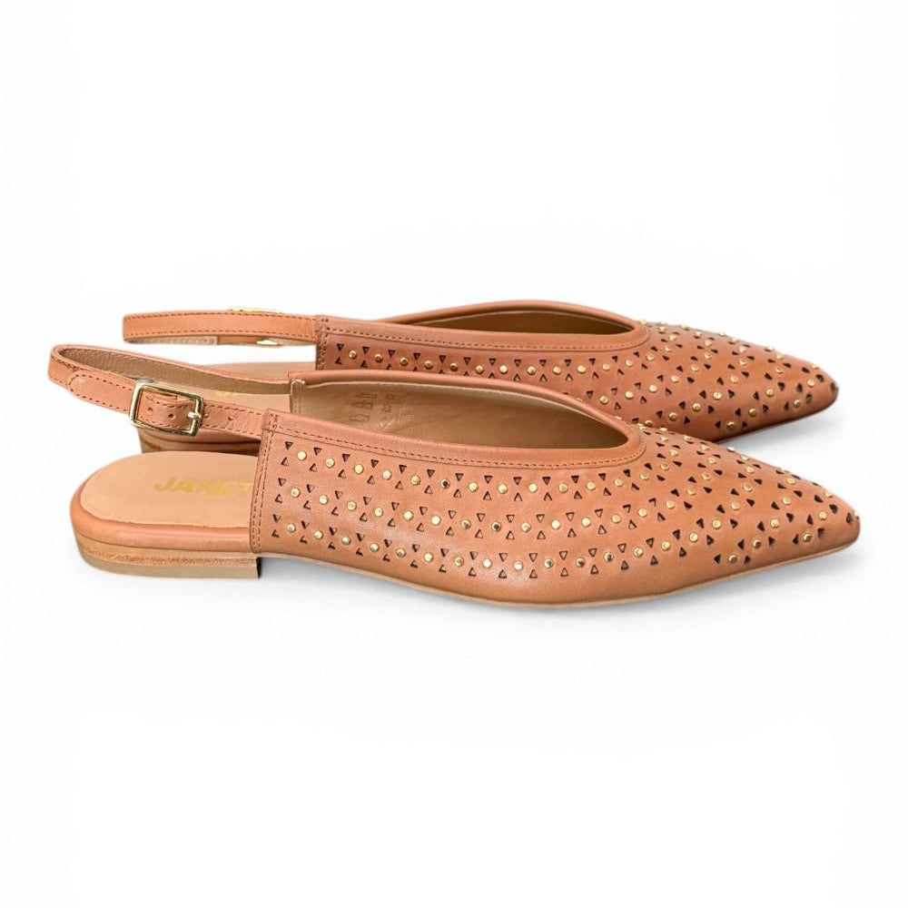 Slingback microborchie cuoio Janet<BR/> <BR/> 