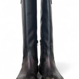 Stivale biker pelle nera Janet 