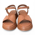 Sandalo fascia pelle camel Z50 Frau 