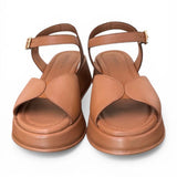 Sandalo fascia pelle camel Z50 Frau 